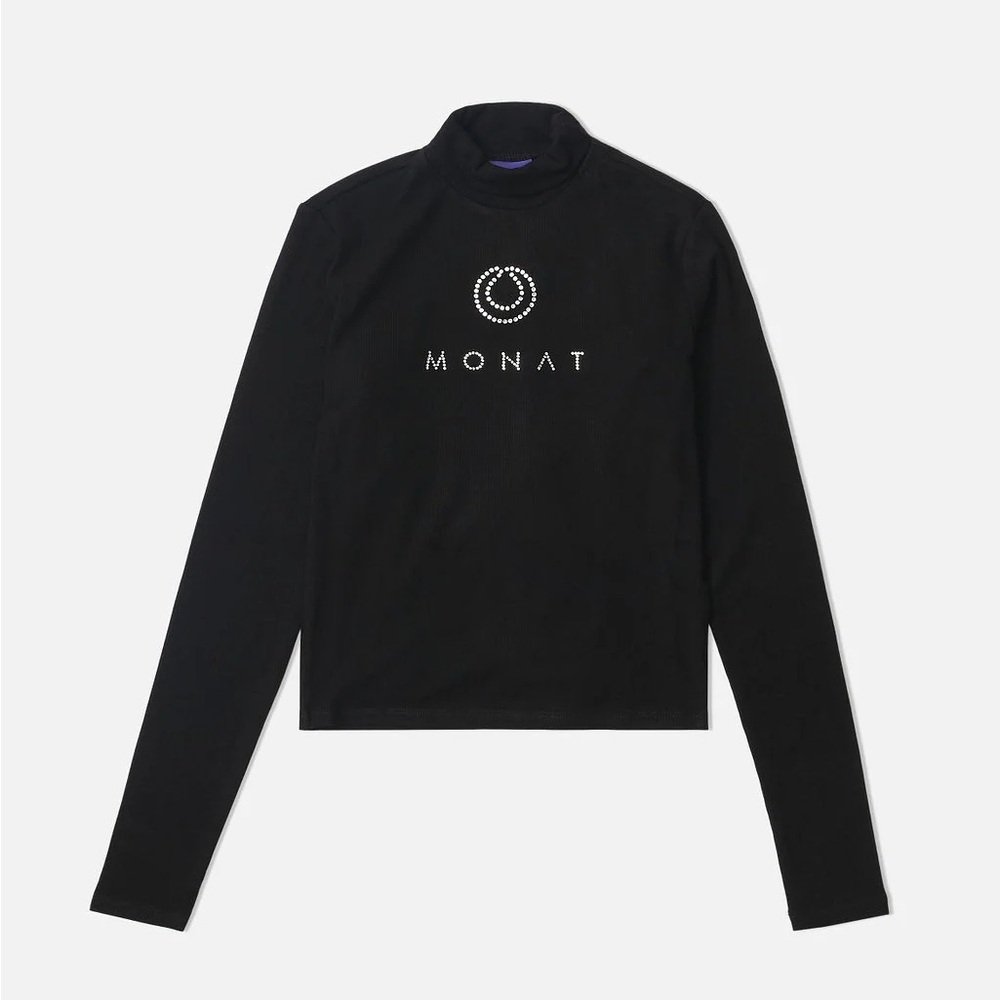 MONAT GEAR MONAT Crystal Ribbed Black Long-sleeve Turtleneck Size Small!